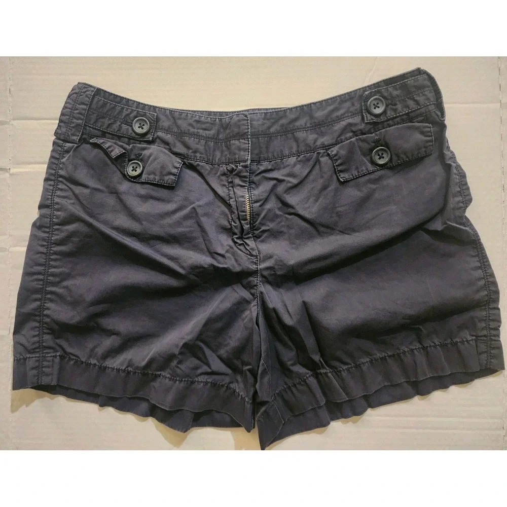 Women's Navy Blue Button-Accent Bermuda Shorts By Loft Size 10